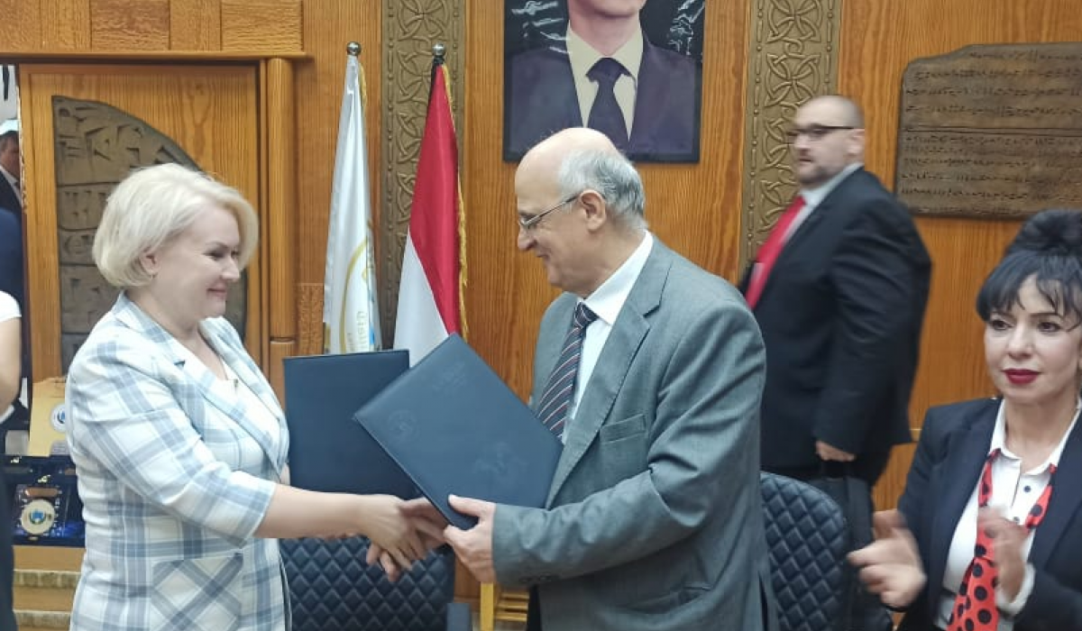 Minin university has signed the memorandum of understanding with Tishreen university in the Syrian Arab Republic.