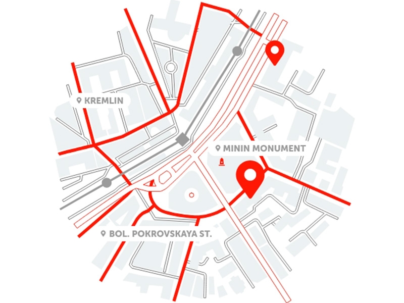 On arrival in Russia and Nizhny Novgorod